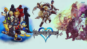 來自迪士尼和最終幻想世界的Kingdom Hearts角色，以動作姿勢呈現。