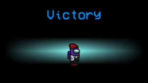 像素角色戴紅色無邊帽，在聚光燈下，上方有「Victory」文字。