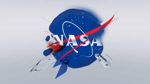 以動態數位藝術風格呈現的NASA標誌，包含火箭和星星。 — Cia標誌 壁紙