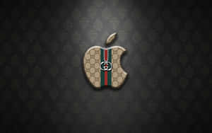 深色圖案背景上的Gucci主題Apple標誌