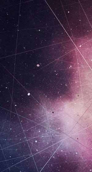 帶有發光交叉線條的星空紫色和粉紅色星雲
