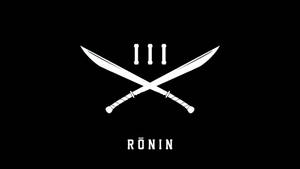 白色交叉劍和文字 RONIN 在黑色背景上