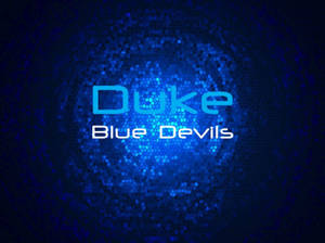 Duke Blue Devils 標誌，帶有發光的藍色馬賽克背景。 — 型格藍色動態 壁紙