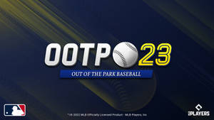 帶有MLB品牌的OOTP 23棒球遊戲標誌。 — 棒球 壁紙