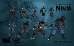 Klei 和 Microsoft Studios 的遊戲《Mark of the Ninja》的忍者角色設計。