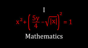 黑色背景上的紅色數學方程式，白色文字「Mathematics」。