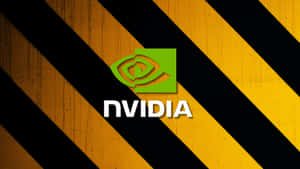 黃色和黑色條紋背景上的 Nvidia 標誌