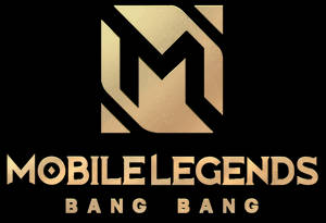 黑色背景上的金色Mobile Legends Bang Bang遊戲標誌