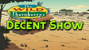 乾燥稀樹草原上的卡通巴士，帶有「The Wild Thornberrys」標誌和「Decent Show」文字。 — 卡通 壁紙