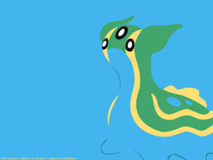 藍色背景上大眼睛的Gastropod Pokémon