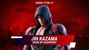 動漫角色 Jin Kazama 身穿戰鬥裝備，以紅色天空為背景。 — 成振宇 壁紙