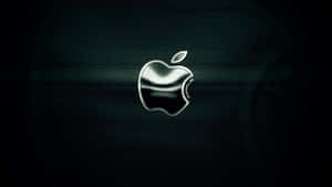 在深色背景上帶有碳纖維紋理的光亮 Apple 標誌