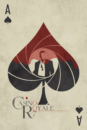 黑桃A牌，槍管設計中有穿西裝的男性，用於Casino Royale。 — 電影 GIF 壁紙