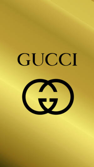 Gucci標誌和互鎖G標誌在金色漸變背景上。