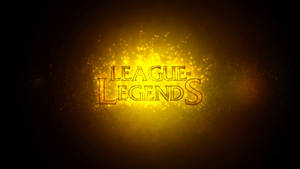 深色背景上帶有閃爍粒子的金色發光League of Legends標誌。 — 英雄聯盟 壁紙