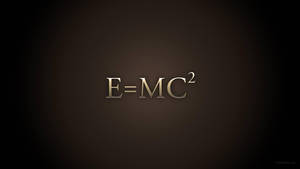 深色漸變背景上的金色E=MC²公式