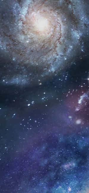 具有明亮核心和星狀臂的螺旋星系 — 三星 Galaxy S20 壁紙