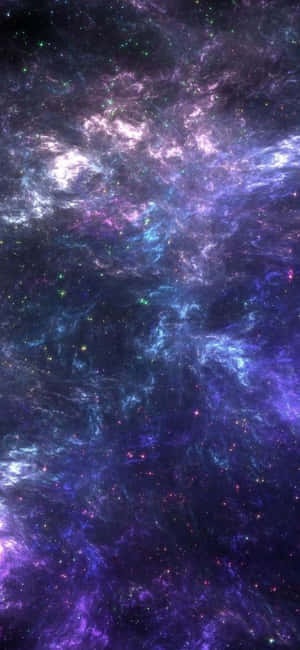 色彩繽紛的宇宙星雲，有旋轉的氣體和散落的星星。