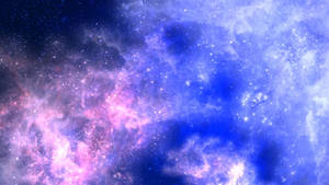 令人驚嘆的宇宙星雲，帶有發光的粉紅色和藍色雲彩以及散落的星星。