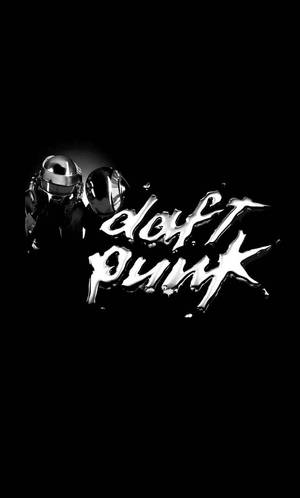 Daft Punk 頭盔，黑色背景上有滴落的白色標誌