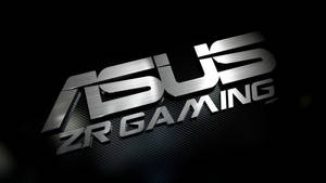 在碳纖維背景上帶有金屬飾面的ASUS ZR GAMING標誌。