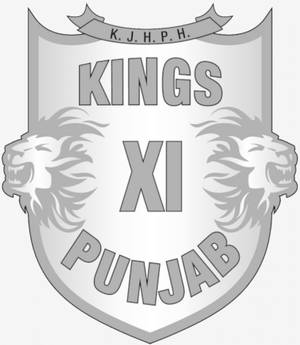 Kings XI Punjab 板球隊標誌，帶有獅子頭和單色設計