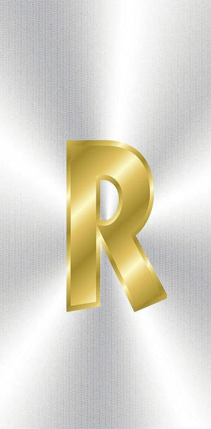 銀色布料背景上的閃亮金色字母R — 金色美學 GIF 壁紙