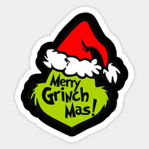 聖誕怪傑戴着紅色聖誕帽，顯示「Merry Grinch Mas!」字樣