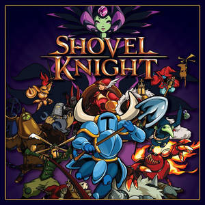 來自電子遊戲的奇幻戰鬥場景中的 Shovel Knight 和盟友。