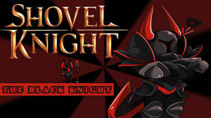 Shovel Knight 遊戲標題， featuring 黑騎士角色穿著暗色盔甲。