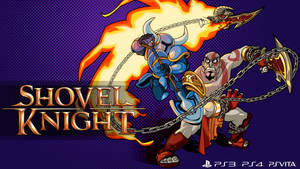 Shovel Knight 用燃燒的鏟子與被鎖鏈束縛的敵人在電子遊戲場景中戰鬥。
