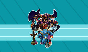 Shovel Knight 遊戲標誌，特色是騎士手持鏟子和劍。