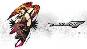 Tekken 7 遊戲藝術中帶火焰翅膀的動漫戰士。