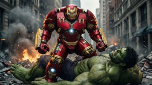 鐵甲人嘅Hulkbuster裝甲戰勝變形俠醫 — 超級英雄 壁紙