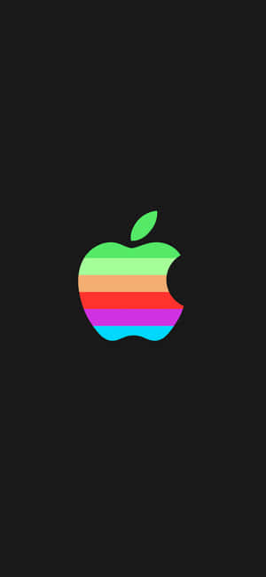 黑色背景上的彩虹Apple標誌