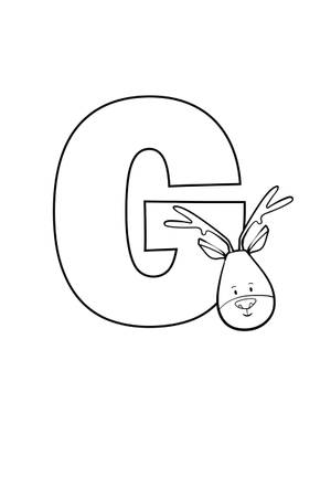 字母G的曲線中出現一個卡通馴鹿頭。