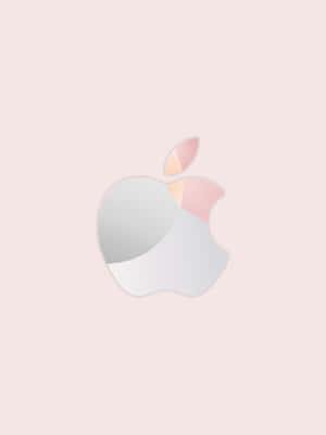 淡粉紅色背景上帶有粉紅蜜桃漸變的Apple標誌 — 玫瑰金 iPhone 壁紙
