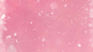 粉紅色冬日場景，飄落雪花與霜凍邊框。 — 淺粉紅色美學動圖 壁紙