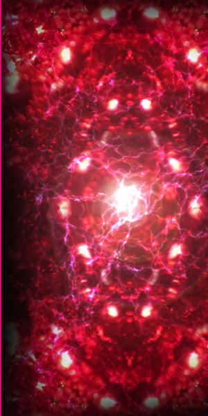 充滿活力的紅色宇宙星雲，帶有發光的電脈絡和明亮的星狀爆發。 — 淺粉紅色 壁紙