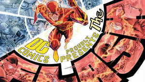 The Flash 超級英雄身穿紅色戰衣，帶有漫畫風格的閃電效果。 — 4K Marvel 壁紙