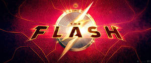 The Flash超級英雄標誌，帶有閃電和電路背景。