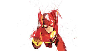 The Flash 超級英雄以紅黃顏料潑濺效果移動。 — 超級英雄 壁紙