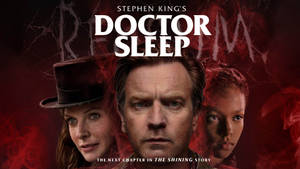 電影《Doctor Sleep》的海報， featuring 三個表情嚴肅的角色。