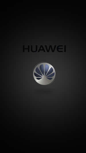 深色紋理背景上帶有金屬光澤的華為標誌 — Huawei 壁紙