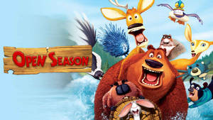 電影《Open Season》中雪地森林場景的動畫動物。