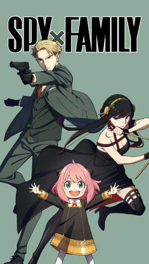 《SPY×FAMILY》動漫海報，展示三個角色擺出動作姿勢。
