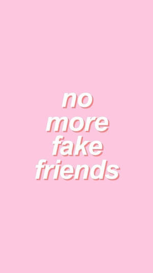 粉紅色背景，白色文字顯示 no more fake friends。