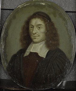 阿姆斯特丹教授亞歷山大·莫魯斯肖像，由Arnoud van Halen創作，創作於1700年至1732年間，材質為錫板；油畫（繪畫）；灰階單色畫。下載此藝術作品