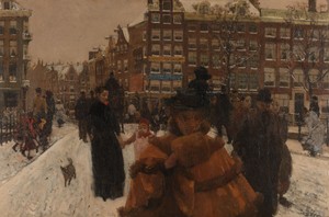George Hendrik Breitner 創作於1896年嘅《阿姆斯特丹皇宮街附近嘅辛格橋》，媒材係油畫（油畫顏料）。下載呢幅藝術作品做高清