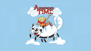 一隻卡通猴子快樂地騎著一個飛行的雲朵生物，帶有「Airbender Time」文字。